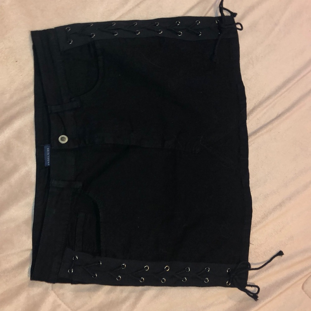 Black skirt with lace up sides